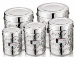 Tiara Trigo Medium Stainless Steel Food Storage Container (Set of 5)
