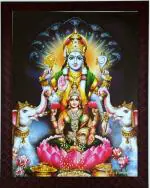 Framtastic Lord Vishnu with Lakshmi Devi Rectangular Photo 10 x 13 inch