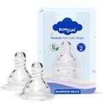 BUMTUM Nurture Anti Colic Teat/Nipple For Narrow Neck Bottle |2pcs- Large Size |Bottle Nipple For baby, 6m+ | Soft & Flexible Silicone| Leak Proof, Bpa Free