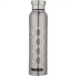 Dubblin Gem Stainless Steel Fridge Water Bottle, BPA Free, Silver, 1000ml