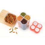 Wintrezza 4 SECTION Unbreakable Plastic Kitchen Storage Containers-2400 ml Container (Pack of 1, Pink)