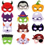 ZYOZIQUE Halloween Theme Birthday Masks, Halloween Theme Birthday Party Decorations (Pack Of 12)