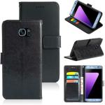 Slugabed Premium Leather Back Cover for Samsung Galaxy S7 Edge Wallet Case Flip Cover | Pockets & Built in Stand | Designer Finish | Magnet Closure | (Black)