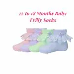 BBYARAJ Cotton booties for infant girls Infant socks with frills for baby stocking stuffers Socks for newborns aged 12 TO  18 months lovely baby slippers ruffled socks for infant girls modern baby socks princess outfit Convenient (4-piece set)