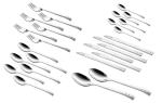 Shapes Silver Stainless Steel Dinner Spoons, Dinner Forks, Knives, Tea Spoons And Serving Spoons (Set Of 26)