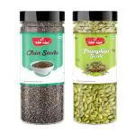 YUM YUM Raw Chia Seeds & Raw Pumpkin Seeds Combo Pack 400 g (Pack of 2 x 200g Each)