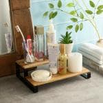 Appeasy Brown Wooden Kitchen Shelf Organiser Stand-2 Step
