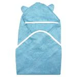 HOUSE OF ORAZ Premium Ultra Soft Organic Bamboo Baby Hooded 2 in 1 Bath Towel | 500 GMS, 82x82 cm | Pack of 1 (Baby towel + face towel)- (Color Sea Green)