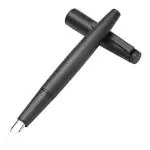 GOLD LEAF Jinhao 80 Matt Black Fiber Brushed Fountain Pen,0.5mm Fine Nib With Ink Converter Pen