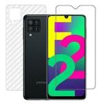 Hobbytronics Samsung Galaxy F22 Transparent Scratch Resistant, Anti Fingerprint with Bubble Proof, Tempered Glass and Back Screen Protector (18 x 10 x 1.5 cm) pack of 2