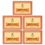 Khadi Ark Natural Orange Bath Soap|Herbal Soap|Natural Soap|Khadi Soap|Organic Soap for Men & Women 125gm Pack of 5