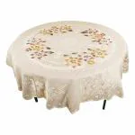 MONKDECOR Printed Floral Design 2 Seater Round Center Table Cover (Size-36 Inches Round)