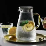 Verphx Golden Glass Jug With Lid And Handle - 1.6 L