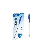 Deli THINK Blue Ball Point Pen Set for Students, Office,12pcs, Tip: 0.7mm,(EQ3-BL) Ball Pen