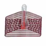ROLLYWARE Steel Cloth Hanger India's First Unique Design 10Pieces Stainless Steel Red Hanger (Set of 10)