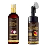 OLIXO Onion Black Seed Hair Oil - 100 ml & Apple Cider Vinegar Foaming Face Wash - 150 ml