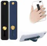 TOXIC Universal Portable Silicone Kickstand Phone Grip Finger Ring Holder Strap Stand for Most Smartphones - Black/Blue