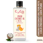 COCO CRUSH Virgin Coconut oil for Cats, Kittens| Cold-Pressed, Edible, & Hair Massage 200 ml