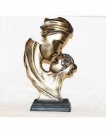 Miss Peach - Gold Handicrafted Mother Love His Son Face Showpiece For Home Decor Items , Diwali Gift, Best Gift for Diwali Decor, Diwali Decoration