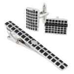 PELUCHE Mr.Dapper - Rock The Party - Black - Ts - Silver Colored Brass And Enamel Tiebar Setfor Men