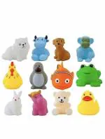 Enorme Baby Squeeze Sound Bath Toy Colourful Chu Chu Set of 12 Pcs Mix Animal Shape Toy