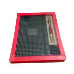 PARKER VECTOR STD RED CT BALL PEN WITH A5 HOUNDSTOOTH PRINT NOTEBOOK