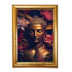 Hawai Siddhartha Gautama The Buddha Photo with Synthetic Wood Frame for Home, Office, Café and Restaurant Décor | Size- 36x26x2cm | SFDI00613_GLD
