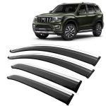 Kingsway Car Wind Deflectors Rain Guard Window Visor for Mahindra Scorpio N 2022, 2023, 2024, 2025 Model, Car Door Visor with SS Lining Online India, Car Sun Shades