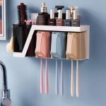 ELITEHOME Toothbrush Holder, 4 Cup Plastic Bathroom Stand for Bathroom Accessories