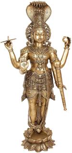 Idol Collections Golden Brass Vishnu Idol l GOD IDOLS