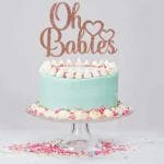 Zyozique Oh Babies Cake Topper Twins Baby 1st 2nd 3rd Birthday Happy 6 Months Party Decoration