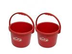 AADB PLASTIC Unbreakable Plastic Bucket 5 litres (Red)- Set of 2|Bathing|Cleaning Bucket