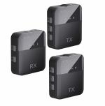 BEEBIRD Dual Channel Wireless Lapel Microphone Omnidirectional Lavalier Mic with Reverb, Noise Reduction - 2.4G Wireless Mic for YouTube, Vlogging