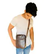 Cult Factory Men Office Use Stylish Leather Sling Bag Boys Side Bag