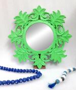 VAS Collection Home Wooden Mirror Frame 2 ,HOC014, (Parrot Green)