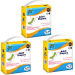 BON BON Premium Extra Large Adult Diaper Disposable Tape Style (XL- 43-67 INCH) Adult Diaper XL 30 PCS Multiple Tape Fastners Over Night Protection Ultra Leak Guard and Anti-Bacterial Absorbent Core (XL Pack of 3)