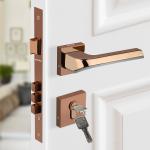 Plantex Heavy Duty Main Door Lock - Mortise Lock for Door/Door Lock for Bedroom/Home/Office/Hotel (7113 - PVD Choco & Satin Black)