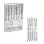 SAMVARDHAN Plastic Retractable Gel Pen Set For Boys & Girls, Smooth Pens for Writing Class Notes & Journal, School Stationery Gift Item for Kids, Black Ink (Set of 6)