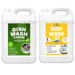 Flisko Dishwash Liquid Gel Green 5L & Yellow 5L For All Utensils, Fast Cleansing, hygienic & refreshing