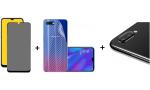 ATC Ceramic Matte Finishing Screen Protector With Back Carbon Fiber Skin And Camera Tempered Glass For Oppo F9 (Combo Of 3)