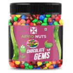 ARYIONUTS Premium Quality Colourful Chocolate gems, 200 g | Chocolate Munchies - Bright Color Gems Buttons | Colored Chocolaty Pop Loved by Kids (Jar Pack)