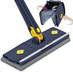 DAPEMPORIUM 360 degree rotating floor cleaning mop with self-wringing flat mop head, microfiber cloth, and adjustable handle for wet and dry cleaning - ideal for hardwood, tile, and laminate floors-1pc