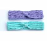 The Lovely Creations Purple and Firozi Cotton Ear Warmer Hair Muffs Band (pack of 2)