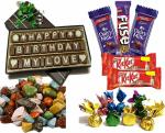 Happy Birthday Chocolate Gift Pack of Happy Birthday My love Chocolate with Cadbury ,Kitkat,Stone Chocolate and Handmade chocolate-Super Combo Pack