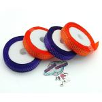 CRAFT WAFT CLOUDED HOBBIES 1/2 INCH Dotted Multi Color Polka DOT Satin Ribbons 40 MTRS 4 ROLL 10 MTRS Each (Prussian Blue Orange)