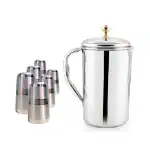 Stainless Steel Jug Set or best quality steel Glass set, Water Jug, juice glass