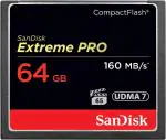 SanDisk Extreme Pro CF, CFXPS 64GB, VPG65, UDMA 7, 160MB/s R, 150MB/s W, 4x6, Lifetime Limited