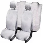 Crokrok White Cotton Car Seat Cover for Mahindra Verito Vibe (Pack of 5)
