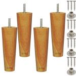 Lakdi Baaz | Wooden Leg Uncolored Ready to Polish for Sofa and Furniture 6 Inch (SF2U-6Inch-4PC)