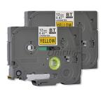 HAIDERY HARDWARE AUTM Onirii Multicolor Compatible Brother P Touch Label Maker Tapes Tz631 Tze631 Tz-631 Tze631 Black on Yellow Standard Laminated Tape for Brother P Touch Label Makers & Printers (12mm x 8m) ( Pack of 2)